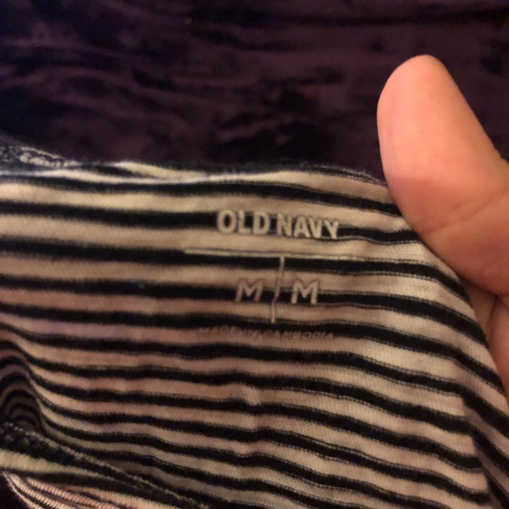 White and dark blue stripped shirt